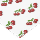 白のさくらんぼのフルーツ テーブルクロス (アングル)