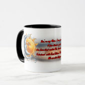 白のまわりに陶磁器の日と月の詩 マグカップ (正面左)