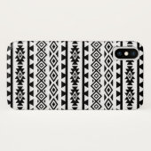 白のアステカな様式化された大きいパターンII黒 Case-Mate iPhoneケース (裏面(横))