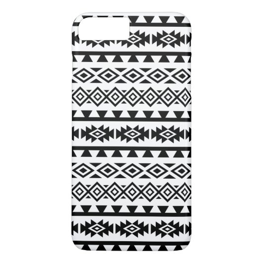 白のアステカな様式化された大きいパターンII黒 Case-Mate iPhoneケース (裏面)