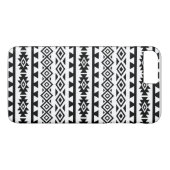 白のアステカな様式化された大きいパターンII黒 Case-Mate iPhoneケース (裏面(横))