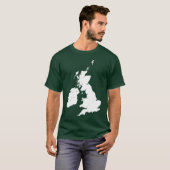 白のイギリス諸島 Tシャツ (正面フル)