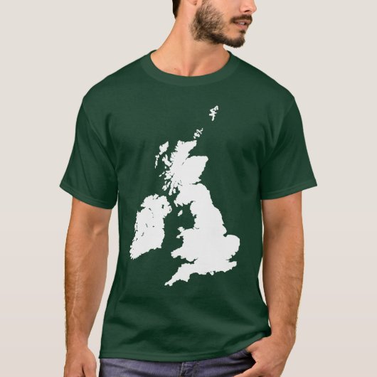 白のイギリス諸島 Tシャツ (正面)