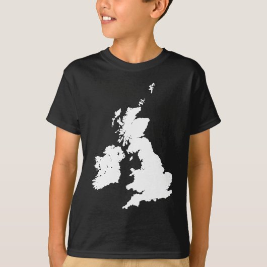 白のイギリス諸島 Tシャツ (正面)