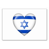 白のイスラエルのハートの旗 テーブルナンバー (正面)