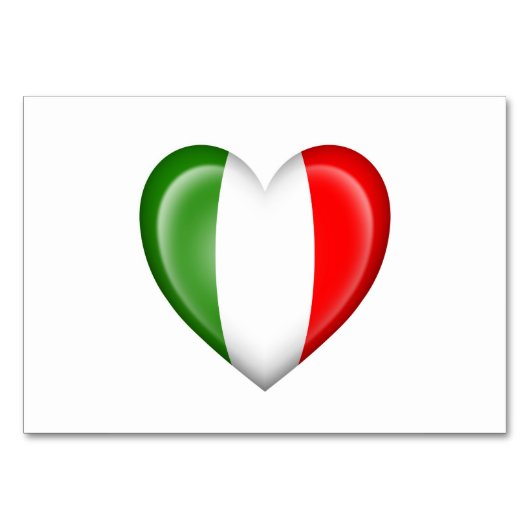 白のイタリアンなハートの旗 テーブルナンバー (正面)