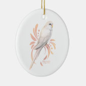 白のインコ セラミックオーナメント (右)