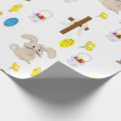 白のイースター図解入りの、写真付きのな包装紙 ラッピングペーパー (角)