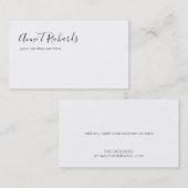 白のエレガントな手書きの名前 名刺 (正面/裏面)