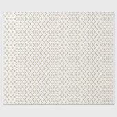 白のエレガントな金ゴールドのクローバーパターン ラッピングペーパー (フラット)