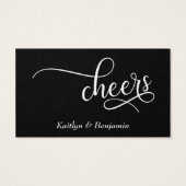 白のエレガントスクリプト、編集可能なブラックドリンクチケット (裏面)