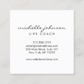 白のエレガント金ゴールドリーフロゴ スクエア名刺 (裏面)