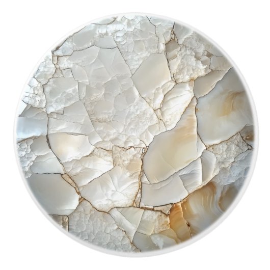 白のエーカー模様 セラミックノブ (正面)