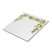 白のオリーブの枝はオリーブ色のタイルを去ります タイル (側面)