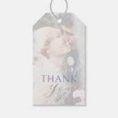 白のオーバーレイ | カップル結婚写真に感謝 ギフトタグ (正面)