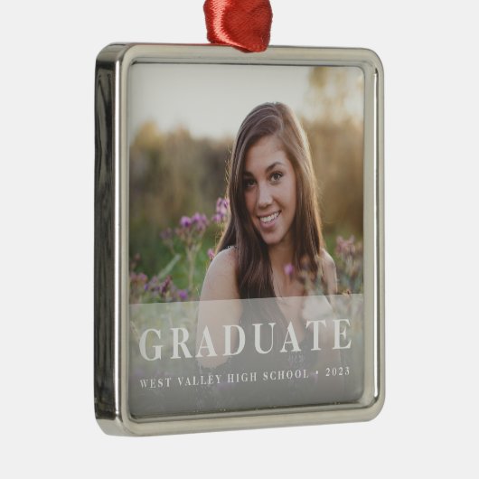 白のオーバーレイ |卒業写真 メタルオーナメント (右)
