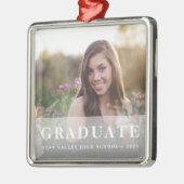 白のオーバーレイ |卒業写真 メタルオーナメント (左)