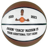 白のカスタマイズ可能な写真 バスケットボール (正面)