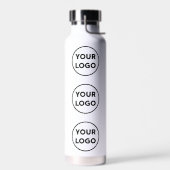 白のカスタムロゴパターン ウォーターボトル (左面)