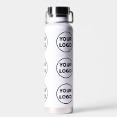 白のカスタムロゴパターン ウォーターボトル (背面)