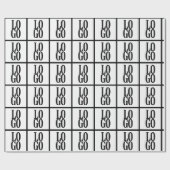 白のカスタムロゴ ラッピングペーパー (フラット)