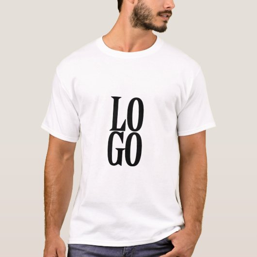 白のカスタムロゴ Tシャツ (正面)