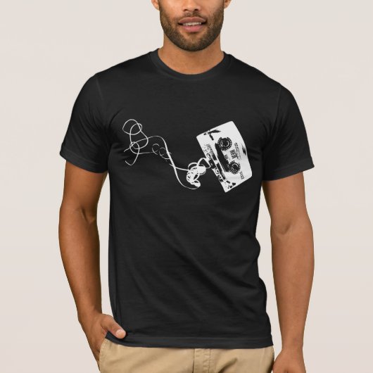 白のカセットテープ Tシャツ (正面)
