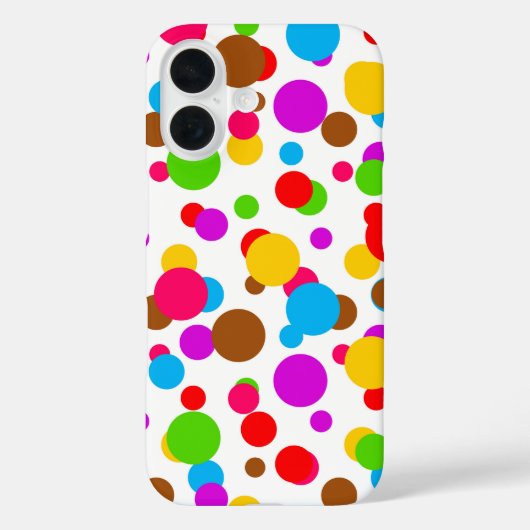 白のカラフル背景水玉模様 Case-Mate iPhoneケース (裏面)