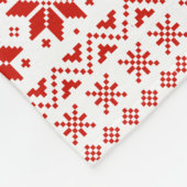 白のカリフォルニアクリスマスの休日パターン赤 フリースブランケット (角)