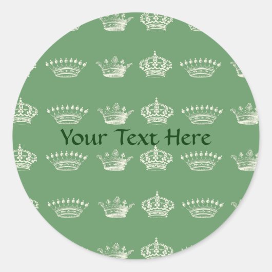 白のクラウンパターン ラウンドシール (正面)