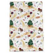 白のクリスマスパターン ミディアムペーパーバッグ (裏面)