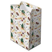 白のクリスマスパターン ミディアムペーパーバッグ (裏面アングル)