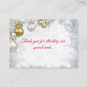 白のクリ結婚スマス エンクロージャーカード (裏面)