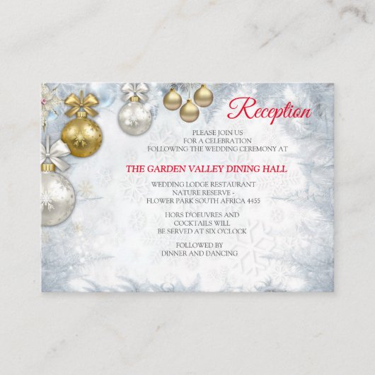 白のクリ結婚スマス エンクロージャーカード (正面)