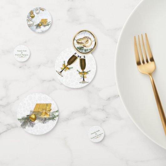 白のクリ結婚スマス コンフェッティ