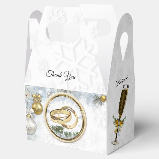 白のクリ結婚スマス フェイバーボックス (オープン)