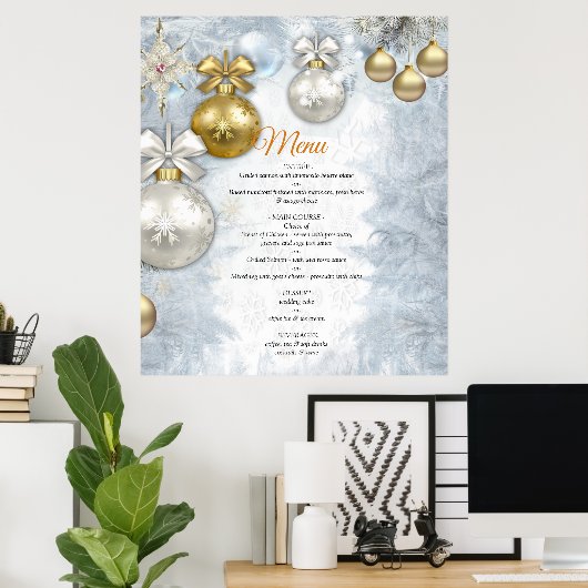 白のクリ結婚スマス ポスター (ホームオフィス)