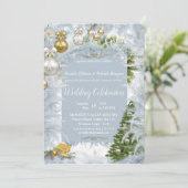 白のクリ結婚スマス 招待状 (スタンド正面)