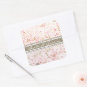 白のグラデーションのエレガント付いたピンクのペチュニア スクエアシール (封筒)