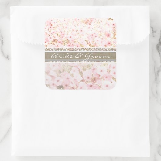 白のグラデーションのエレガント付いたピンクのペチュニア スクエアシール (バッグ)