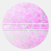 白のグラデーションのエレガント付いたピンクのペチュニア ラウンドシール (正面)