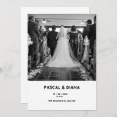 白のグラデーションの結婚開始 招待状 (正面/裏面)