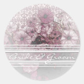 白のグラデーションエレガント付き紫色のペチュニア ラウンドシール (正面)