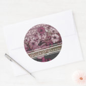 白のグラデーションエレガント付き紫色のペチュニア ラウンドシール (封筒)