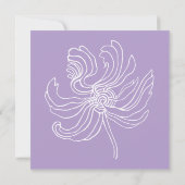 白のグラフィック芍薬。 招待状 (裏面)