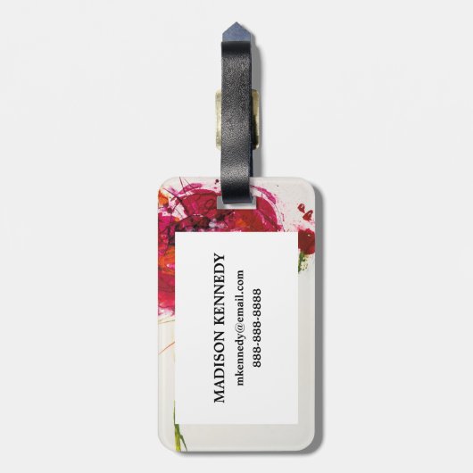 白のケシ ラゲッジタグ (裏面縦)