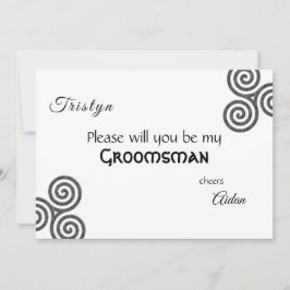 白のケルトの記号と葉 招待状