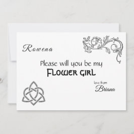 白のケルトの記号と葉 招待状