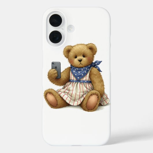 白のコレクションテディベアとiPhone by Na Case-Mate iPhoneケース (裏面)