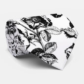 白のゴシック様式アンティークのバラの黒 ネクタイ (ロール)